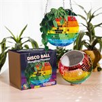 Disco Ball Hanging Planter-Rainbow 8''