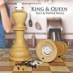 Moulin à sel / poivre en bois King & Queen 