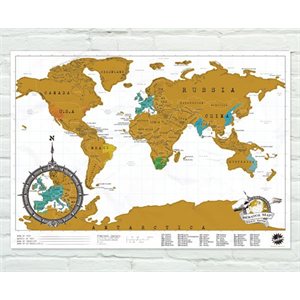 Carte mondiale à gratter - Format voyage